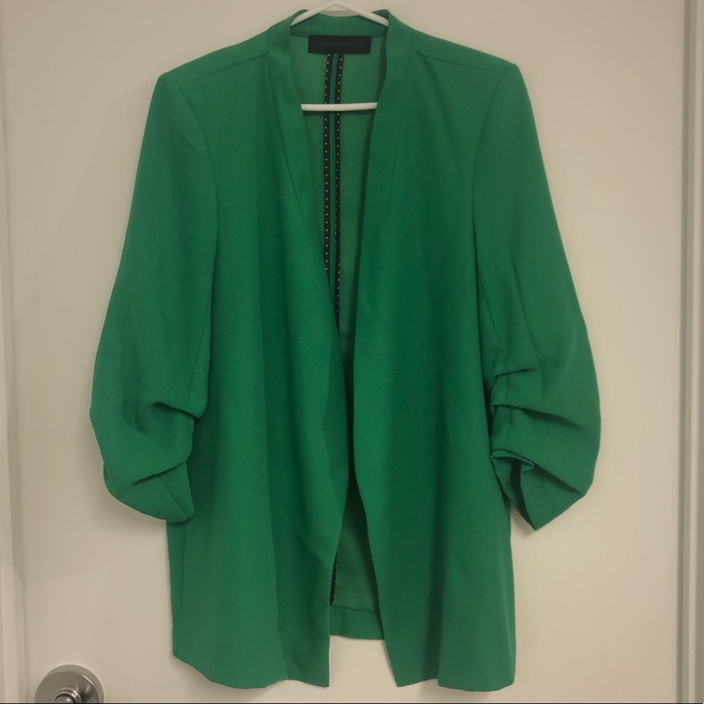 Collarless Blazer in Kelly Green